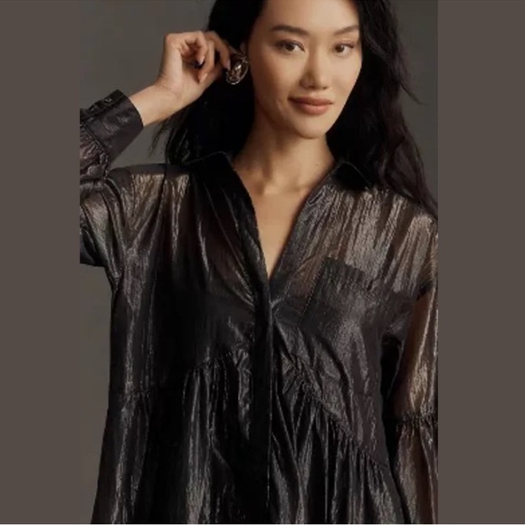 Nwt pilcro metallic midi dress - Picture 2 of 12